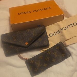 Louis Vuitton Brown Monogram Wallet Set